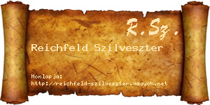 Reichfeld Szilveszter névjegykártya